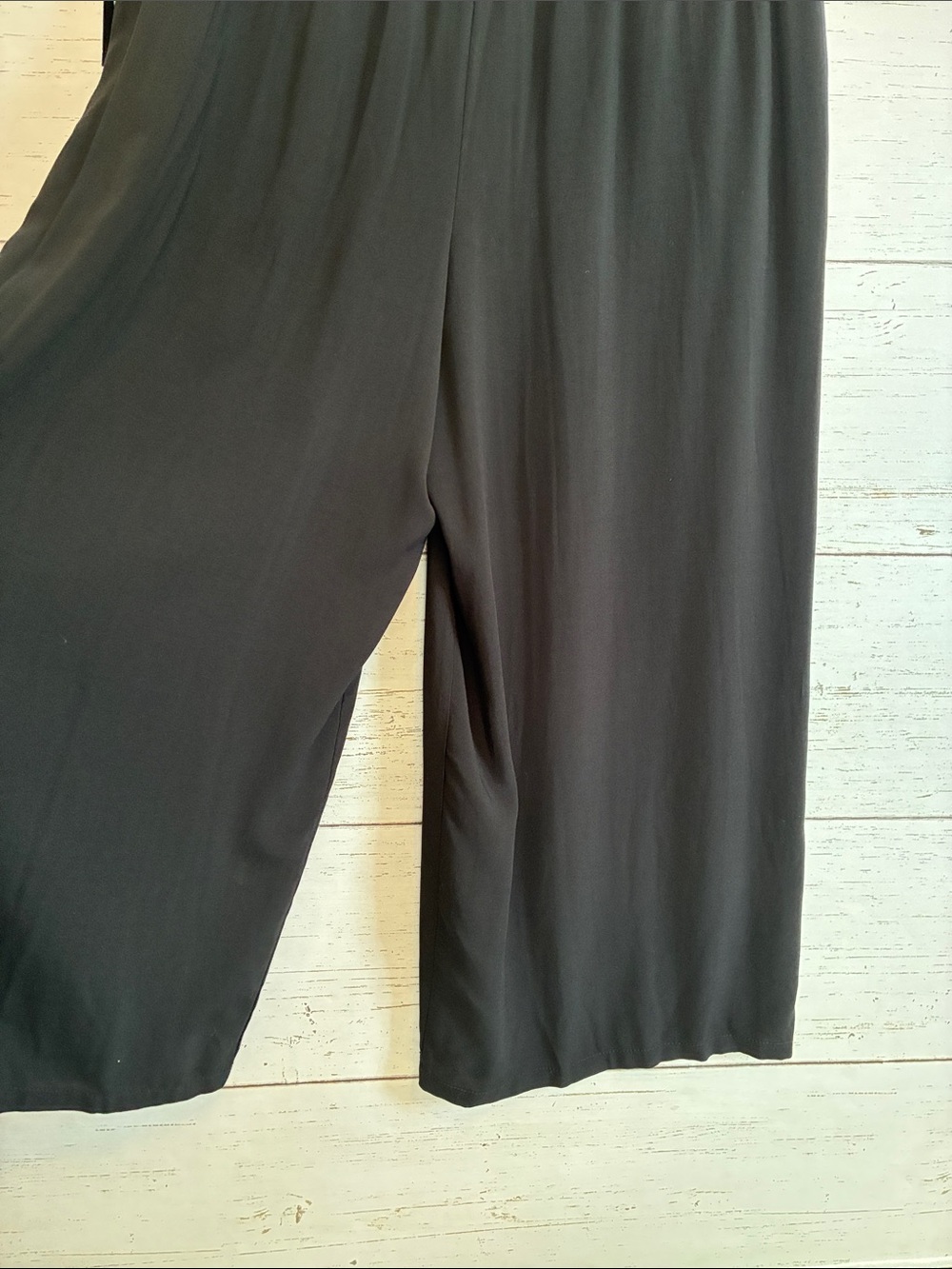 Apt. 9 Black Rayon Wide-Leg Drawstring Waist Palazzo Pants, size L, NWT - Picture 10 of 15